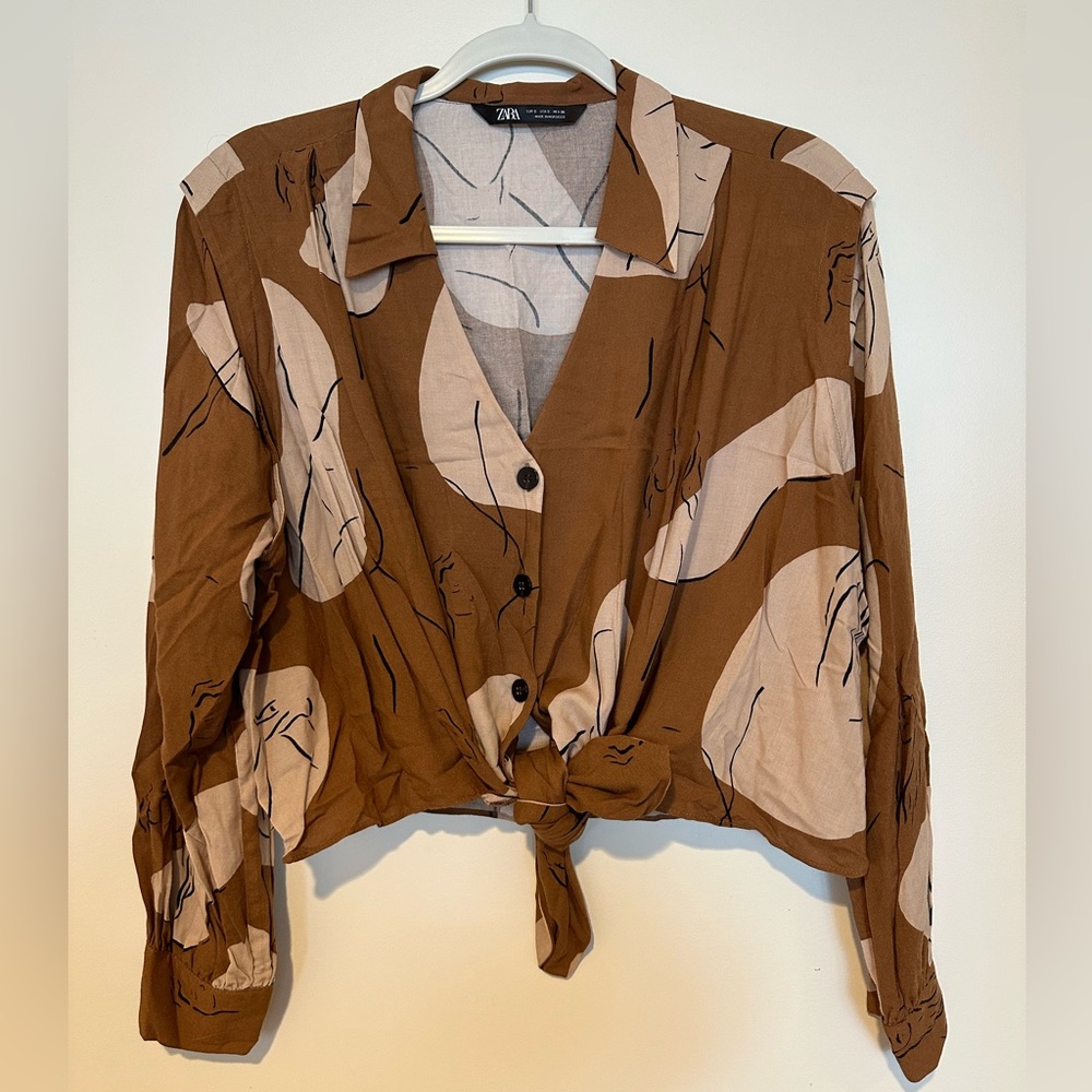 Zara Cropped Button Down